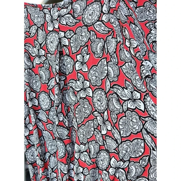 Democracy Red Floral Wrap Tie Wide Leg Jumpsuit S Short Sleeve Boho Festival - Picture 4 of 12